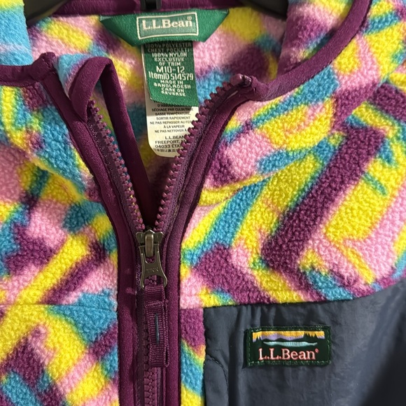Ll bean fleece zip up girls multi color - Picture 3 of 3